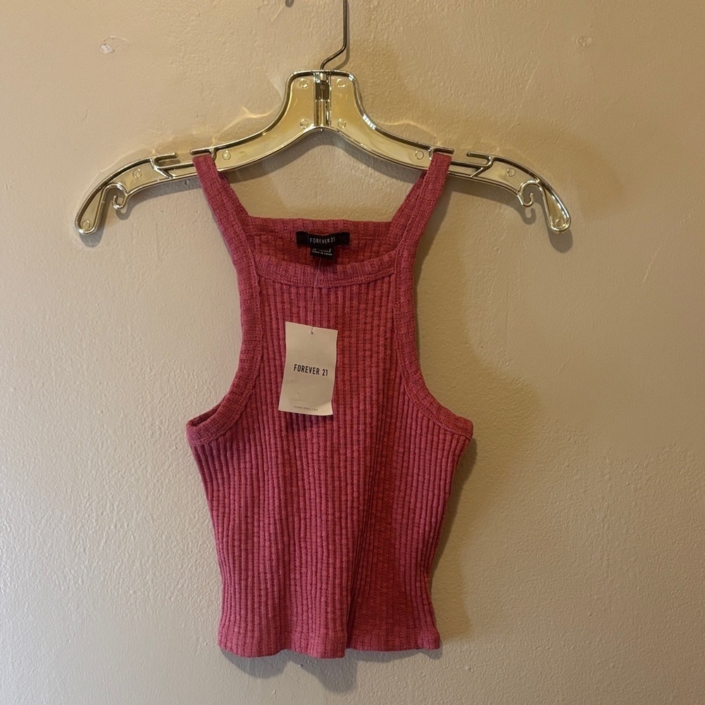Forever 21 Rose Ribbed Crop Top